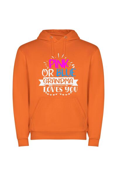 iLovePrints Colorful Love from Grandma Φούτερ με κουκούλα σε χρώμα Πορτοκαλί