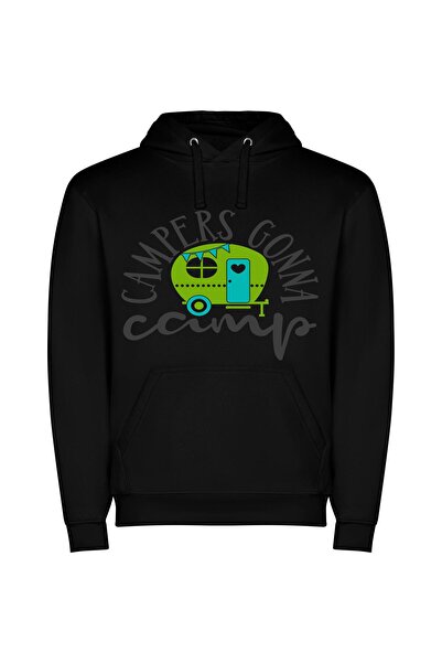 iLovePrints Campy Colorful Escape Φούτερ με κουκούλα σε χρώμα Μαύρο
