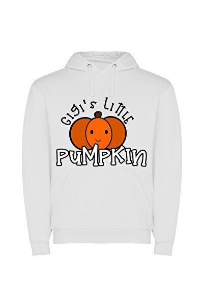 iLovePrints Pumpkin Haven: Halloween Harvest Φούτερ με κουκούλα σε χρώμα Λευκό