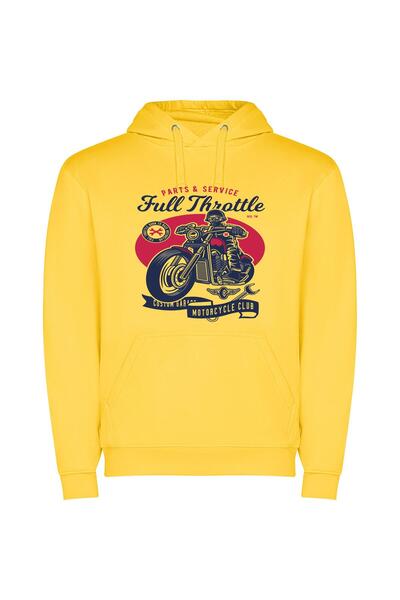 iLovePrints Exquisite Motorcycle Portrait Φούτερ με κουκούλα σε χρώμα Κίτρινο