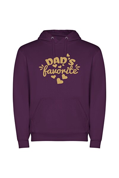 iLovePrints Proud Dad's Fan Favorite Φούτερ με κουκούλα σε χρώμα Μωβ