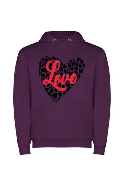 iLovePrints Love Canvas Creation Φούτερ με κουκούλα σε χρώμα Μωβ