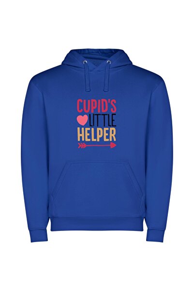 iLovePrints Cute Cupid's Little Assistant Φούτερ με κουκούλα σε χρώμα Μπλε