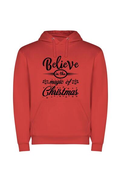 iLovePrints Merry Magic in Adobe Φούτερ με κουκούλα σε χρώμα Κόκκινο