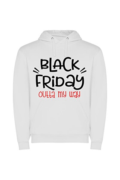 iLovePrints Fierce Black Friday Fashion Φούτερ με κουκούλα σε χρώμα Λευκό