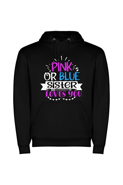 iLovePrints Colorful Love Sentiments Φούτερ με κουκούλα σε χρώμα Μαύρο