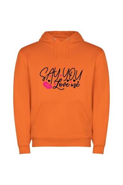 iLovePrints Love Letter Style Slay Φούτερ με κουκούλα σε χρώμα Πορτοκαλί