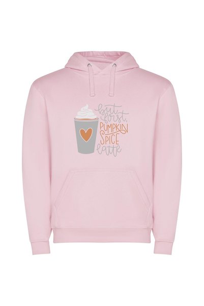 iLovePrints Hearty Butter Coffee Delight Φούτερ με κουκούλα σε χρώμα Ροζ