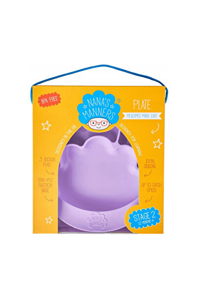 Nana's Manners Farfurie din silicon cu ventuză mov