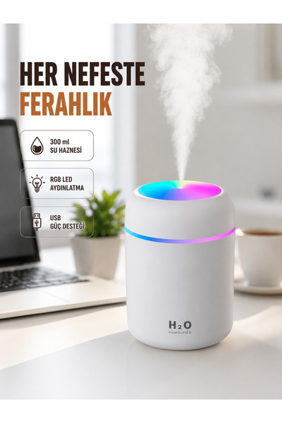 Generic Brand Abs body 300ml usb humidifier - white, grey, pink color