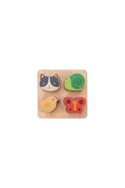 Tender Leaf Toys Jucărie senzorială din lemn - Animale - forme și texturi