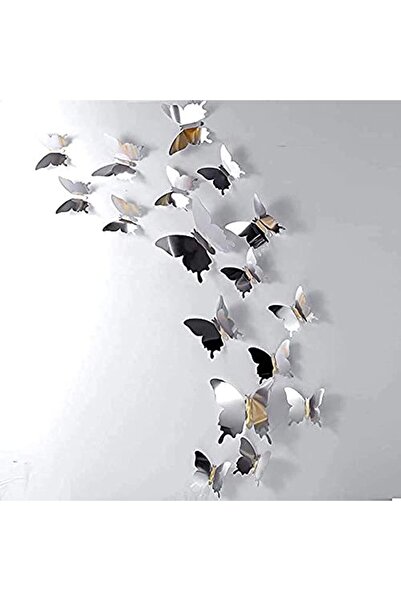 Generic 12 Pcs Butterfly Wall Stickers, Silver 3D Butterfly Wall Stickers DIY...