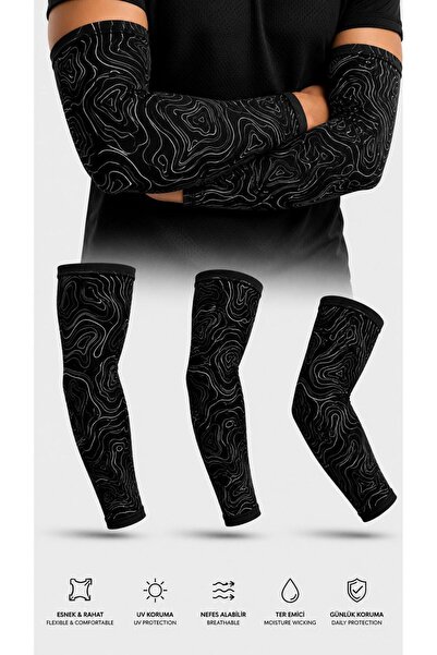 Buffalo Motorcycle Cycling Arm Sleeves Right Left Arm Socks Tattoo Patterned Set