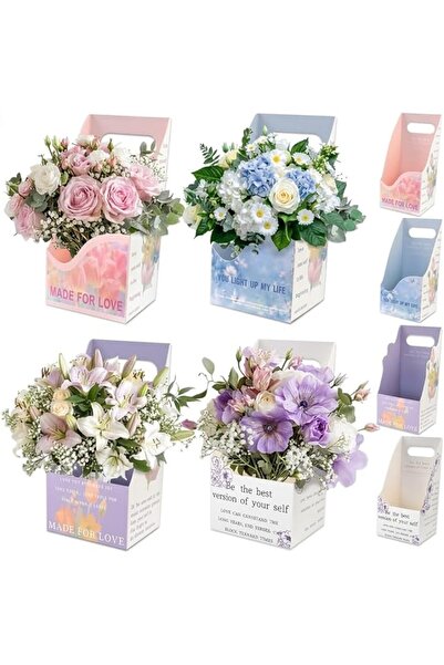TERRIFI Handheld Flower Box Paper Bags, Water-Resistant Thickened Florist Bou...