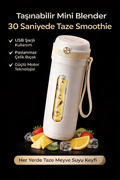 GlowNestshop Taşınabilir Şarjlı Meyve Suyu Blenderi Mini Blender Ev Tipi Prat...