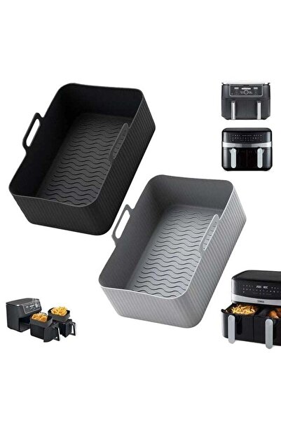 Generic 2PCS Silicone Pot Air Fryer Liners for Dual Air Fryer, Reusable Doubl...