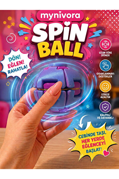 Mynivora Spin Ball Stres Topu Dönen Fidget Oyuncak El Parmak Egzersiz Topu Od...