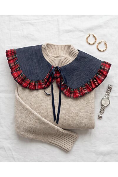 Elit Scarf Elite Plaid Denim Collar