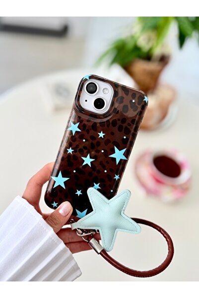 Go Aksesuar Iphone 15 - 14 VE 13 Uyumlu SHİNE MAVİ YILDIZ Charm Tasarımlı Esn...