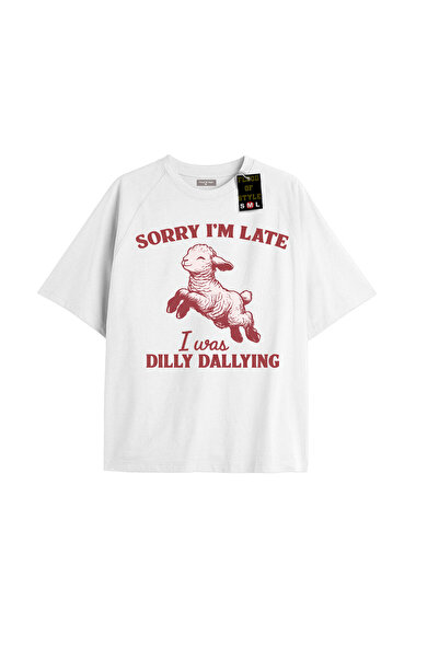 Flood Of Style Unisex Sorry I'M Late Tshirt Oversize Tee