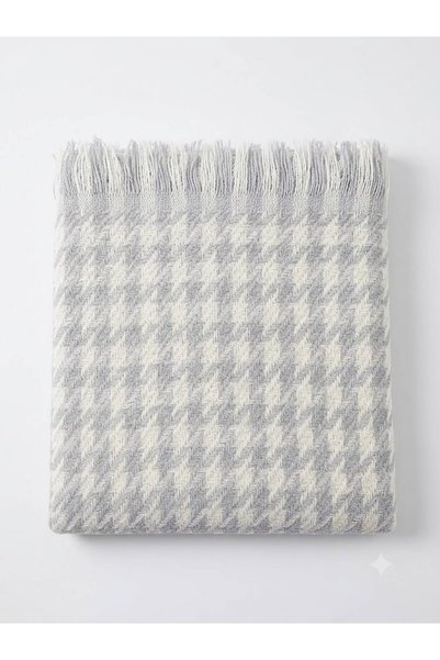 The Lorıen Atelıer Buldan Cotton Houndstooth Pattern Gray Sofa Cover & Multi-Purpose Cover