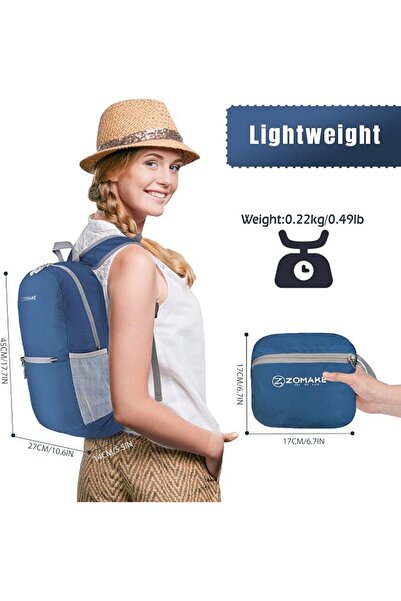 ZOMAKE 20L Lightweight Packable Backpack, Small Foldable Hiking Daypack - Poc...