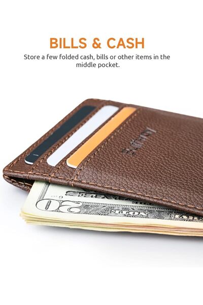 Buffway Mens RFID Blocking Slim Bifold Wallet Minimalist Leather Small Wallet...