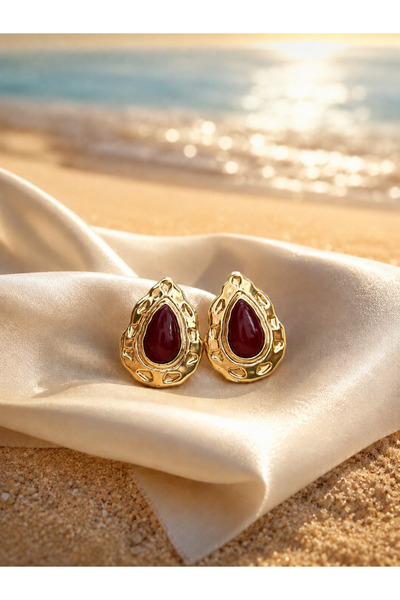 Elmosia Jewelry أقراط ذهبية على شكل قطرة ذات مظهر عصري أنيق وعصري للنساء