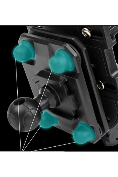 CerCip Suport telefon motocicletă, rezistent la șocuri, 7 inch, mărime mare, 360 °   Rotativ, cu amortizor de șocuri, suport 2-în-1 pentru ghidon sau oglindă