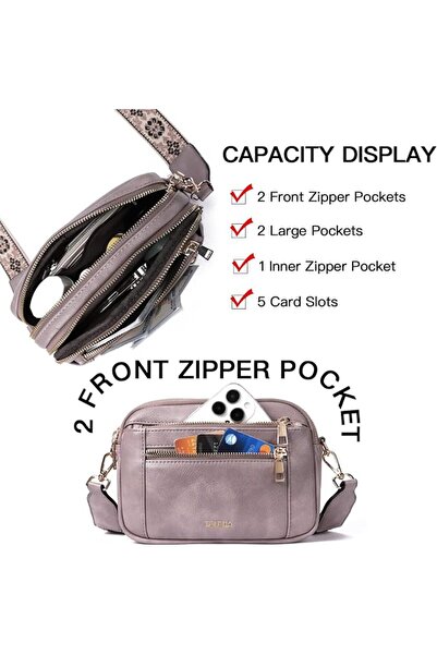 Telena Small Crossbody Bags for Women Vegan Leather Crossbody Purse | with Ad...
