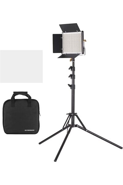 EACAM LED Video Light and 78.7 Inches Stand Kit Dimmable 660 LED Bulbs Bi-Col...