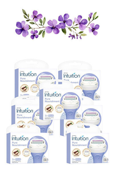 Schick Intuition 7 Pieces Pure Nourishment Women's Razor Refills Pack of 3
