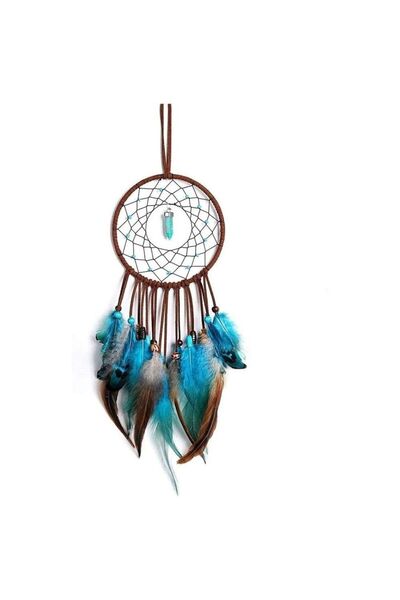Mirfa Handmade Blue Feather Dreamcatcher