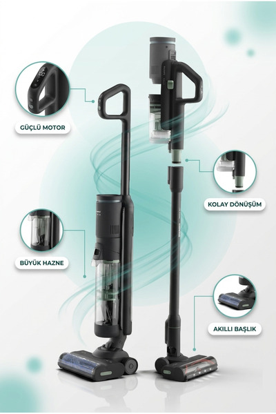 Philips AquaPlus 7000 Serisi Islak Kuru Şarjlı Dikey Süpürge Ayrı Kuru Süpürm...