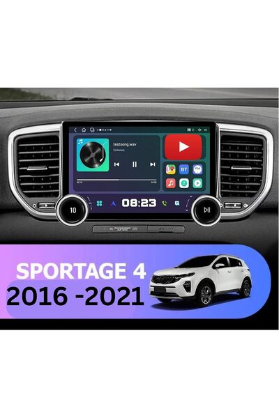 Carplayer شاشة أندرويد لسيارة كيا سبورتاج، طراز 2016-2022، مع مقبضين، ذاكرة و...