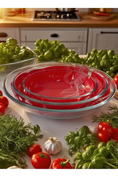 GÜZLE Guzel 3-Piece Oval Glass Oven Baking Dish Set, Sizes Small 0.7L, Medium...