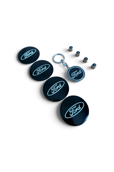 İKTUNING IK TUNING FORD 56 MM ALÜMİNYUM 4 ADET JANT GÖBEK STICKER-ÇİFT YÖNLÜ ...