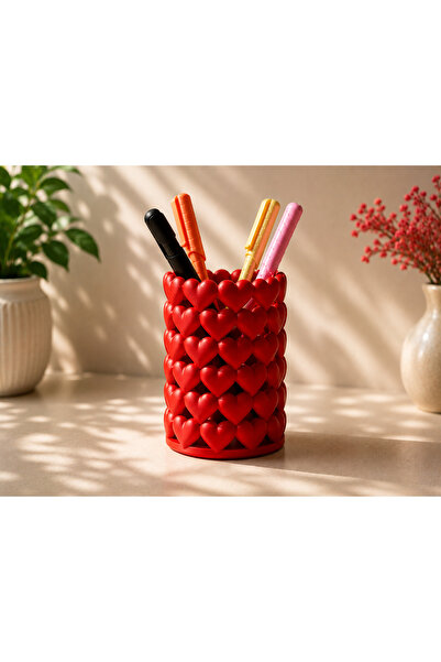 farist Decorative Heart Pen Holder – 3D Printed Desktop Pen Organizer |   Off...