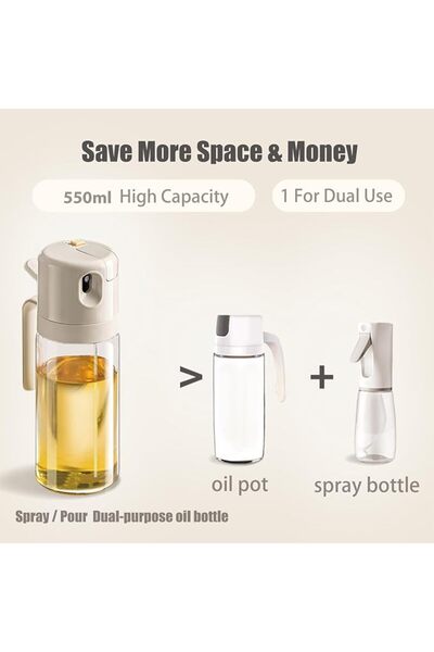 Fudaolee 2 in 1 Olive Oil Sprayer and Oil Dispenser Bottle,18oz Oil Sprayer f...