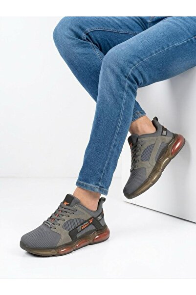 Lütfi Men's Gray Orthopedic Imported Sole Casual Sneaker Walking Shoes