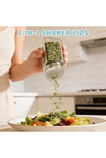 SKY TOUCH SKY-TOUCH 24 pack Glass Spice Jars with Shaker Lids,Seal Seasoning ...
