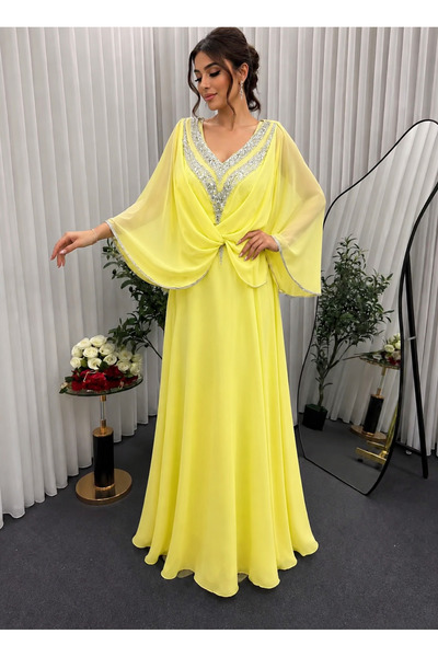 MAIN DRESS فستان كريب سهره ناعم حفلات خاصه