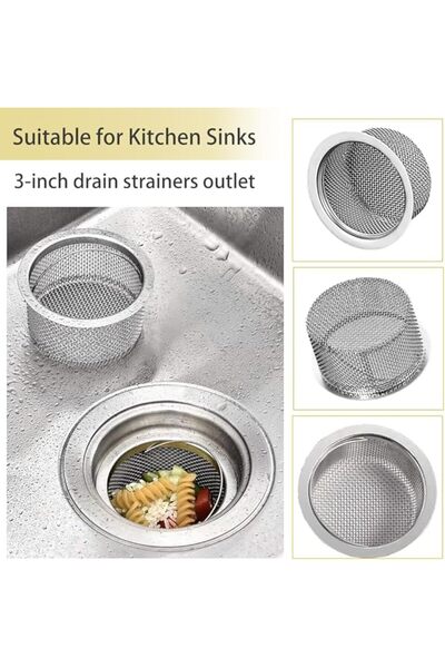 Bukela Kitchen Sink Drain Strainer, 3pcs Fine Mesh, Strainers for Kitchen Sin...