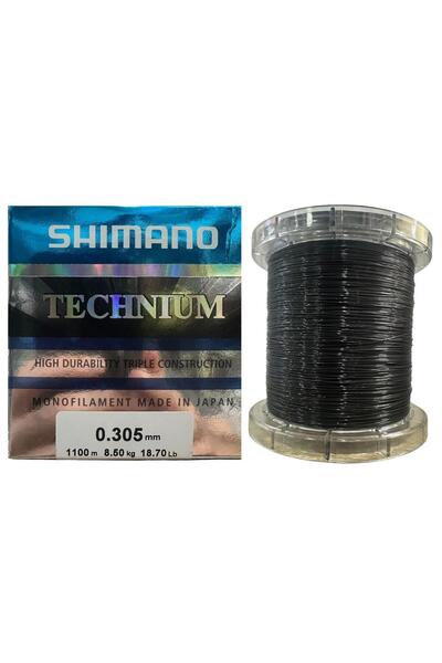 Shimano Technium 1100mt 0.305mm 8.5kg Monofilament Misina Koyu Gri