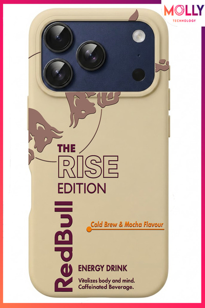Molly iPhone 17 PRO İçin Bej The Rise Edition Desenli İçi Kadife Silikon Kılıf