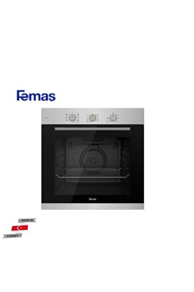 Femaş فرن كهربائي تركي مدمج فيماش 60 سم من الستانلس ستيل - 7 وظائف - مروحة تو...