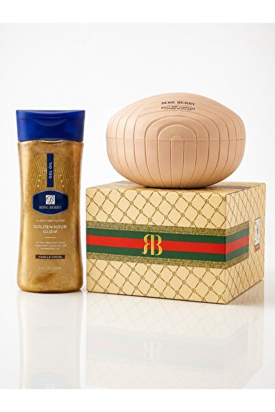 roseberry بكج سحر الأنوثة (بودرة للجسم + زيت بلمعة ذهبية)