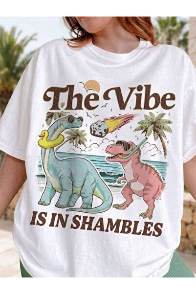 4CR The Vibe Is In Shambles Shirt, Funny Dinosaur Tshirt, Cute Mental Health ...