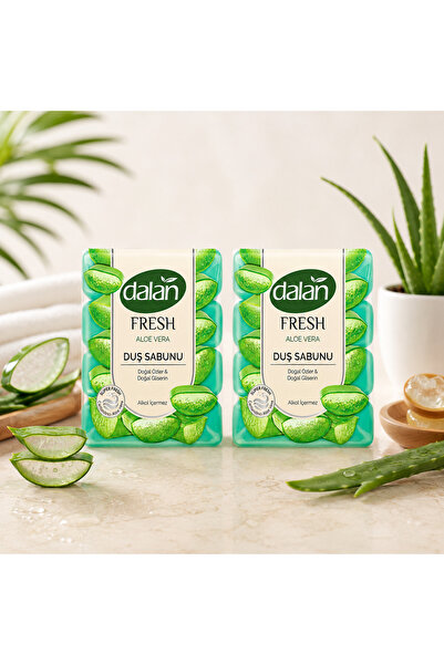 Dalan Fresh Aloe Vera Shower Soap 600 g (150g X 4) X 2 Pieces