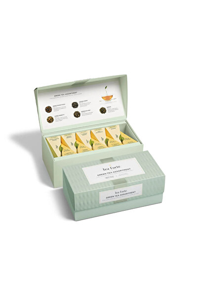 Tea Forte Зелена кутия с асорти чай и 20 пирамидки